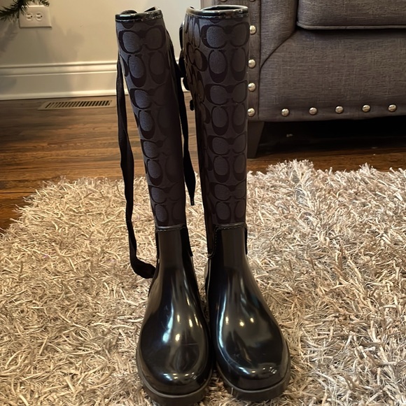 Slightly worn coach authentic rain boots - Picture 1 of 5